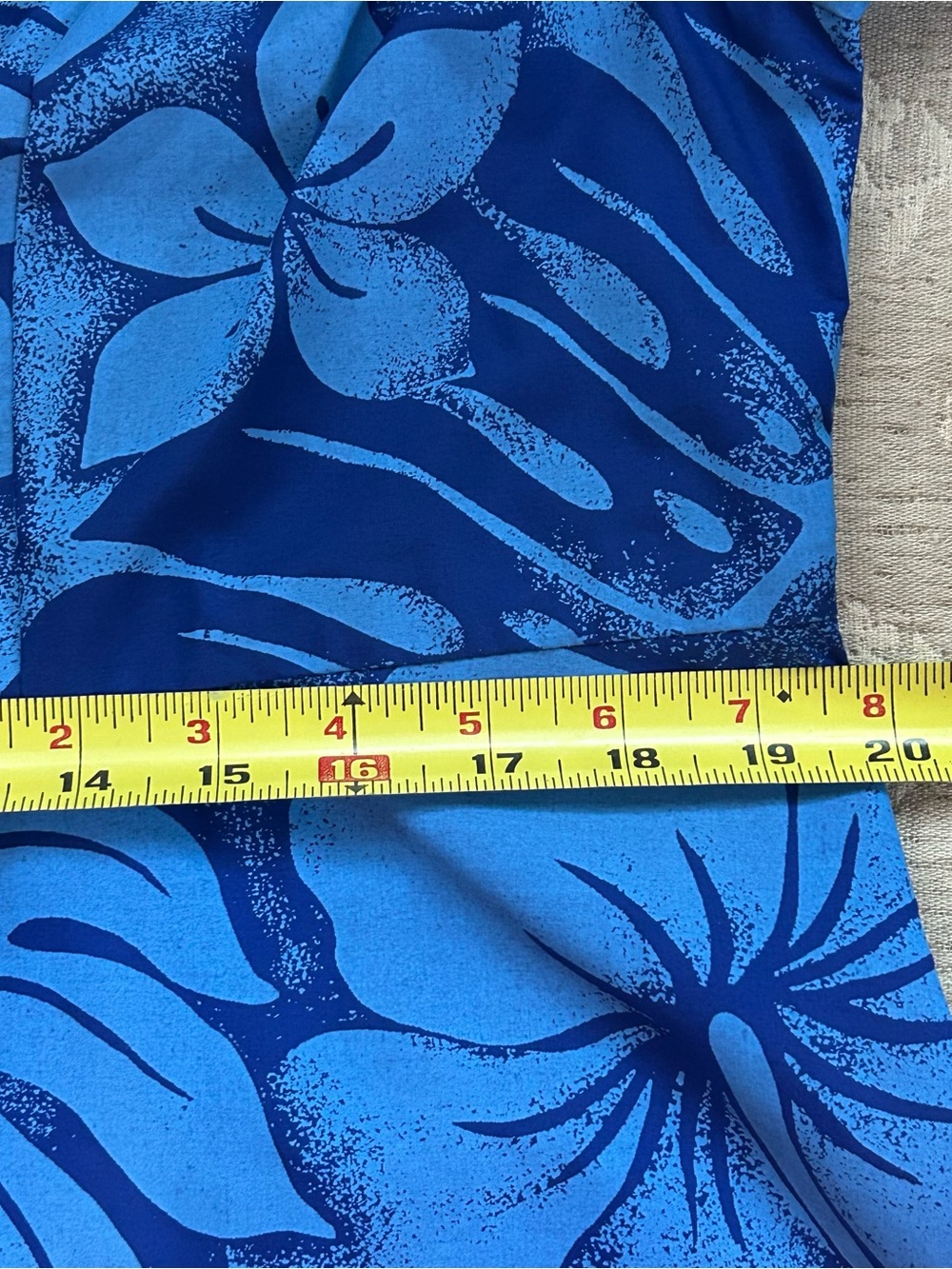 Hawaiian Dress Mumu by Smart Design Blue Tropical Floral Size XL Made in Hawaii - Picture 8 of 9